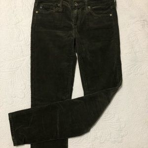 Corduroy jeans in olive green